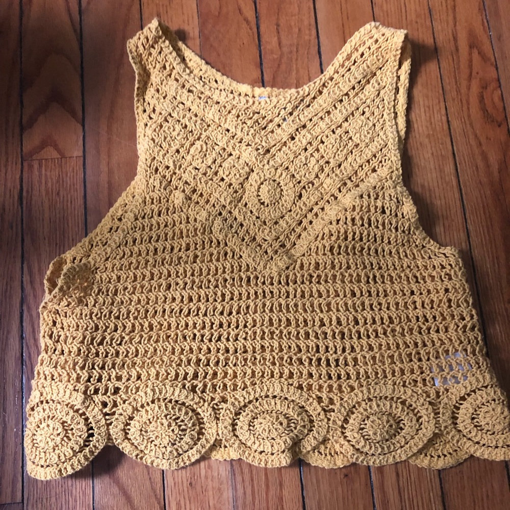 yellow see through tank top